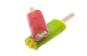 ice cream in fruit juice isolated