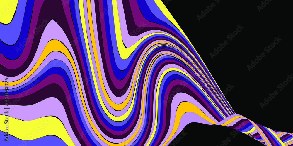 Poster abstract color wavy lines. modern vector background.