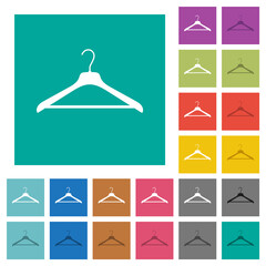 Clothes hanger square flat multi colored icons