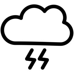 Thunder Vector Line Icon Design