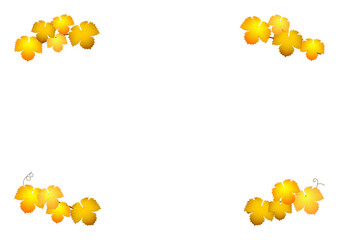 秋のブドウの蔓と黄色い葉のフレーム