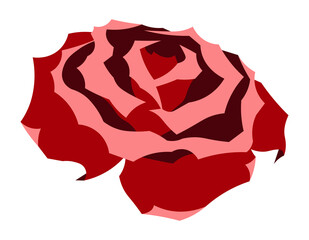 Fototapeta premium Rose red flower floral isolated flat illustration
