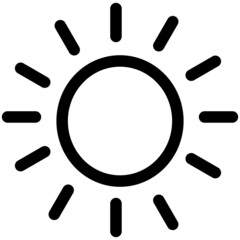 Sun Vector Line Icon Design