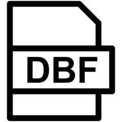 DBF File Format Vector line Icon Design