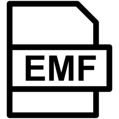 EMF File Format Vector line Icon Design
