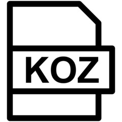 KOZ File Format Vector line Icon Design