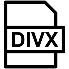 DIVX File Format Vector line Icon Design