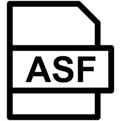 ASF File Format Vector line Icon Design