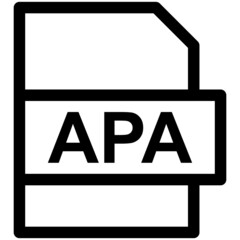 APA File Format Vector line Icon Design - obrazy, fototapety, plakaty
