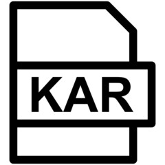 KAR File Format Vector line Icon Design