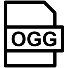 OGG File Format Vector line Icon Design