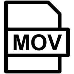 MOV File Format Vector line Icon Design