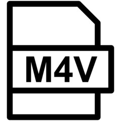 M4V File Format Vector line Icon Design