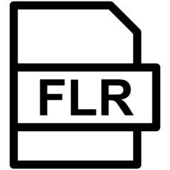 FLR File Format Vector line Icon Design