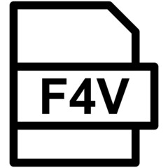 F4V File Format Vector line Icon Design