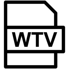 WTV File Format Vector line Icon Design