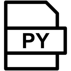 PY File Format Vector line Icon Design