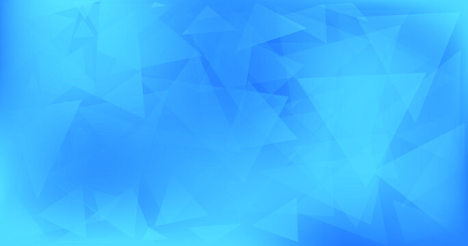 Abstract Decorative Blue Geometric Background From Triangles. Beautiful Polygonal Vector Screensaver.
