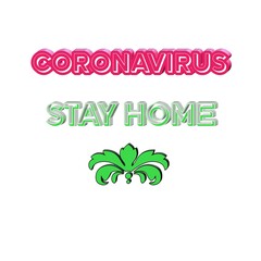 Fototapeta premium Letter stay home coronavirus colorful 3D abstract background white