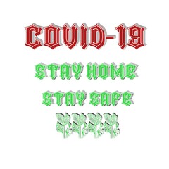 Letter stay home covid-19 colorful 3D abstract background white