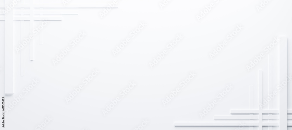 Poster abstract and illustration of white box or cube background,light and shadow with free space, 3d rende