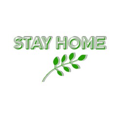 Letter stay home colorful 3D abstract background white