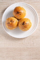 Moon cake yolk pastry for Mid-Autumn Festival holiday.