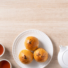 Moon cake yolk pastry for Mid-Autumn Festival holiday.