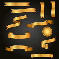 Frame with ribbon in gold colour.