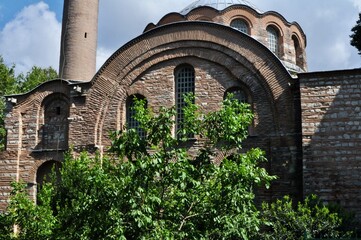 The exterior front view of Hagia Theotokos Orthodox Church, Kalenderhane Camii, a former Eastern...