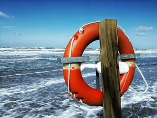 life buoy on the sea