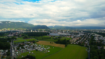 Fototapeta na wymiar City of Bregenz Austria from above - travel photography by drone