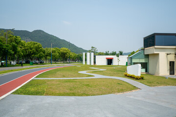 Fototapeta premium Resort on the lakeside lawn