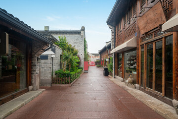 Fototapeta premium The attics and streets of ancient buildings are in Ningbo, Zhejiang Province, China