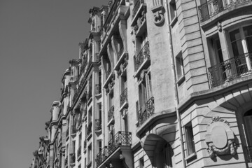 Typical Parisian Building With Balconies And Windows - obrazy, fototapety, plakaty