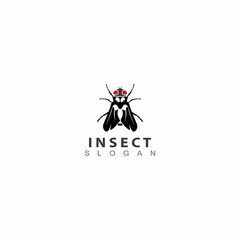 Simple minimalist flies insect logo image design style icon