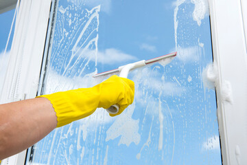 Homework washing windows.
