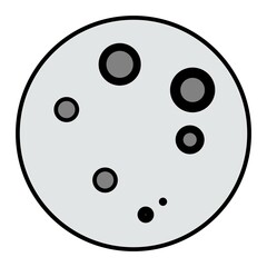  Vector Moon Filled Outline Icon Design