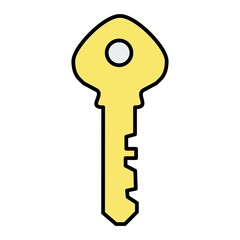 Vector Key Filled Outline Icon Design