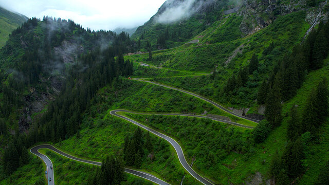 Amazing Silvretta High Alpine road in Austria - travel photography by drone