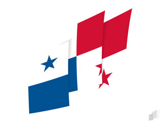 Panama flag in an abstract ripped design. Modern design of the Panama flag.