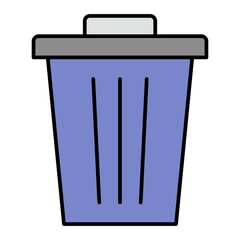 Vector Trash Filled Outline Icon Design