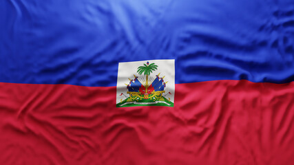 Fototapeta premium Haiti flag dramatic lighting emblem