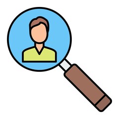 Vector Search User Filled Outline Icon Design