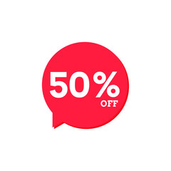 50 Percent Off, Discount Sign, Special offer price signs