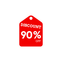 90 Percent Off, Discount Sign, Special offer price signs