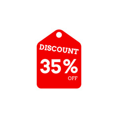 35 Percent Off, Discount Sign, Special offer price signs