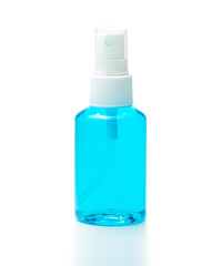 Alcohol spray bottle for hand disinfectant.