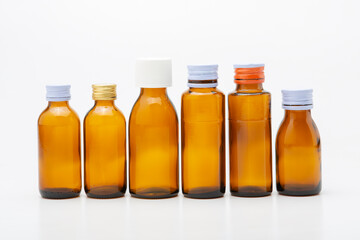 A brown bottle on a white background