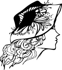 
profile of a girl in a hat